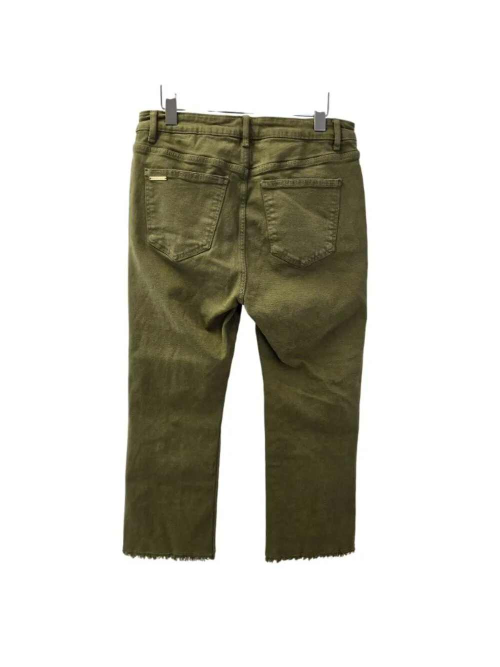 Michael Kors Selma Cropped Flare High Rise Raw Hem Jeans Size 12